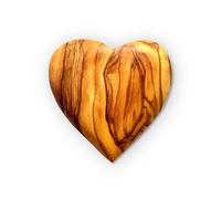 Stilux Cœur en Bois d'olivier très Beau veiné, 7 cm, Decoration Porte Bonheur, Coeur décoration Mariage, Anniversaire, Saint-Valentin, Noel, Cadeau Femme Homme Couple Famille