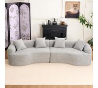 Stimfay Canapé 4 Places, Canapé Convertible sans Cadre, Comprenant 4 Coussins, Canapé Modulable De 275 Cm, sans Assemblage, Adapté Au Salon Et Au Bureau(Gray)