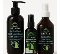 Stimio Kit Soin Chien Contre démangeaisons (3 pièces): Shampoing Peau Sensible 250 ML + Spray Anti-démangeaison 250 ML + Tonique Peau & Pelage 100 ML - probiotique, pH Doux
