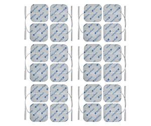 StimPads Électrodes de Remplacement EMS/TENS pour Électrostimulateur - Lot de 24 Électrodes 5x5cm avec Connexion Universelle 2mm - Pads TENS Fiables et de Haute Qualité - Dispositif Médical Certifié