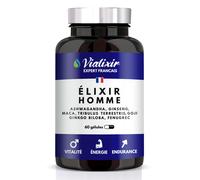 Stimulant Puissant Pour Homme Vitalité Energie Endurance Ashwagandha, Maca Bio, Ginseng Rouge, Tribulus Terrestris, Fenugrec 60 Gélules 100% Naturel Fabriqué En France