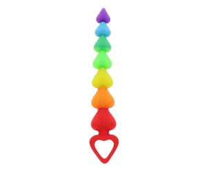 Stimulateur anal Rainbow Heart Beads - Toyjoy
