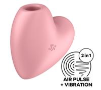 Satisfyer Stimulateur clitoridien Cutie Heart ondes d'air et vibrations étanche (IPX7) Rose