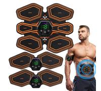 Stimulateur d'abdos - Stimulateur Ab 6 modes 19 niveaux avec 10 coussinets de gel gratuits | Stimulateur Abs électrique pour hommes, stimulateur musculaire de ceinture abdominale Flexible pour l'abdom