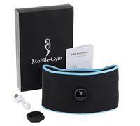 Stimulateur musculaire électronique avec ceinture abdominale | 8 modes 19 niveaux Stimulateur Abs Toner Musculaire avec Patch Conducteur en Silicone et Minuterie - Toner musculaire électrique, ceintur