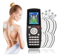 Stimulateur Musculaire Noir TENS électrique à 4 Canaux 16 Modes D'acupuncture Physiothérapie à Impulsion Soulagement De La Douleur