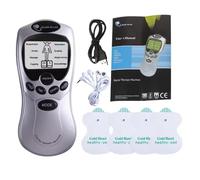 Stimulateur Musculaire TENS/EMS Digital, 8 Modes de Thérapie, 4 Électrodes, Écran LCD, Batterie Rechargeable