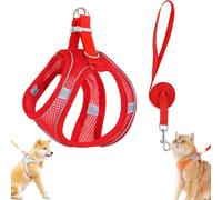 Stimuli Cat Harness Design for Outdoor Cat, Escape Proof Vest, Reflective Safety, Soft & Adjustable No Pull Harness (Red,L)