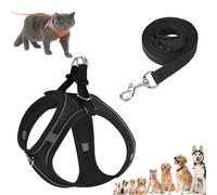 Stimuli Cat Harness Design for Outdoor Cats, Escape Proof Lightweight Adjustable Soft Mesh Vest with Reflective Safety Strips, Breathable No Pull for Kittens to Adult Cats (Black,L (for 8.5-10kg))