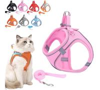 Stimuli Harnais pour chat en plein air Harnais Stimulicat réglable en maille souple avec bandes de sécurité réfléchissantes, permettant aux chats d'être en sécurité et sans stress (rose, XXS)