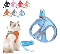 Stimuli Harnais pour chat en plein air Harnais Stimulicat réglable en maille souple avec bandes de sécurité réfléchissantes, permettant aux chats d'être en sécurité et sans stress (bleu, XXS)