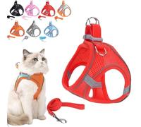 Stimuli Harnais pour chat en plein air Harnais Stimulicat réglable en maille souple avec bandes de sécurité réfléchissantes, permettant aux chats d'être en sécurité et sans stress (rouge, XXS)