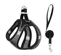 Stimulicat Cat Harness-2025 Upgraded Escape Proof Step-in Mesh Vest with Reflective Strips, Outdoor Explorer Walking Harness (Black,XXXS 0.5-1.5kg)