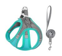 Stimulicat Cat Harness-2025 Upgraded Escape Proof Step-in Mesh Vest with Reflective Strips, Outdoor Explorer Walking Harness (Gray-Green,L 8-10kg)