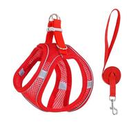 Stimulicat Cat Harness-2025 Upgraded Escape Proof Step-in Mesh Vest with Reflective Strips, Outdoor Explorer Walking Harness (Red,M 6-8kg)