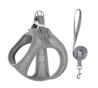 Stimulicat Cat Harness-2025 Upgraded Escape Proof Step-in Mesh Vest with Reflective Strips, Outdoor Explorer Walking Harness (Gray,XS 3-4kg)