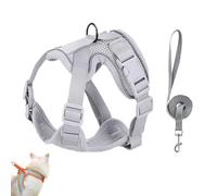 Stimulicat Cat Harness,Escape Proof Adjustable Mesh Vest with Reflective Strips,No Pull No Choke Design Makes Cats Stress-Free,Suitable for Cats to Walk Comfortably Indoors and Outdoors (Gray,XS)