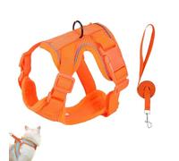 Stimulicat Cat Harness,Escape Proof Adjustable Mesh Vest with Reflective Strips,No Pull No Choke Design Makes Cats Stress-Free,Suitable for Cats to Walk Comfortably Indoors and Outdoors (Orange,XS)