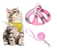 Stimulicat Cat Harness, Stimuli Cat Harness and Lead Set, Adjustable Reflective Kitten Walking Vest with Leash Cats Collar, Soft Mesh Vest for Small Medium Cats Pets Walking (Style A,S)