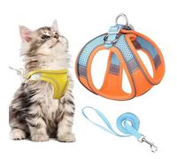 Stimulicat Cat Harness, Stimuli Cat Harness and Lead Set, Adjustable Reflective Kitten Walking Vest with Leash Cats Collar, Soft Mesh Vest for Small Medium Cats Pets Walking (Style K,S)