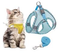 Stimulicat Cat Harness, Stimuli Cat Harness and Lead Set, Adjustable Reflective Kitten Walking Vest with Leash Cats Collar, Soft Mesh Vest for Small Medium Cats Pets Walking (Style J,L)