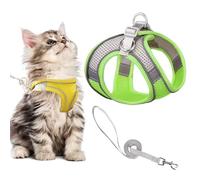 Stimulicat Cat Harness, Stimuli Cat Harness and Lead Set, Adjustable Reflective Kitten Walking Vest with Leash Cats Collar, Soft Mesh Vest for Small Medium Cats Pets Walking (Style H,S)