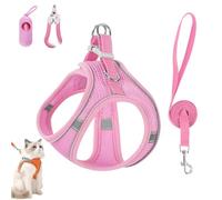 Stimulicat Cat Harness, Stimuli Cat Harness Design for Outdoor Cats, Soft Breathable Mesh Vest with Reflective Safety Strips, Adjustable and Escape Proo (Pink,S)