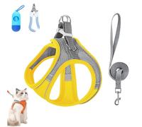 Stimulicat Cat Harness, Stimuli Cat Harness Design for Outdoor Cats, Soft Breathable Mesh Vest with Reflective Safety Strips, Adjustable and Escape Proo (Yellow,S)