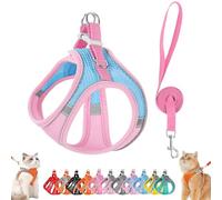 Stimulicat Cat Harness, Stimuli Cat Harness Design for Outdoor, Stimuli Cats Sling Escape Proof, Adjustable Soft Mesh Vest, Reflective Design, Allowing Pussy to Safe and Stress-Free (XXS,Pink-Blue)
