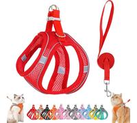 Stimulicat Cat Harness, Stimuli Cat Harness Design for Outdoor, Stimuli Cats Sling Escape Proof, Adjustable Soft Mesh Vest, Reflective Design, Allowing Pussy to Safe and Stress-Free (XXS,Red)