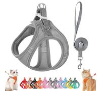 Stimulicat Cat Harness, Stimuli Cat Harness Design for Outdoor, Stimuli Cats Sling Escape Proof, Adjustable Soft Mesh Vest, Reflective Design, Allowing Pussy to Safe and Stress-Free (S,Gray)