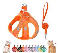 Stimulicat Cat Harness, Stimuli Cat Harness Design for Outdoor, Stimuli Cats Sling Escape Proof, Adjustable Soft Mesh Vest, Reflective Design, Allowing Pussy to Safe and Stress-Free (XXS,Orange)