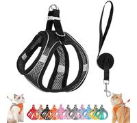 Stimulicat Cat Harness, Stimuli Cat Harness Design for Outdoor, Stimuli Cats Sling Escape Proof, Adjustable Soft Mesh Vest, Reflective Design, Allowing Pussy to Safe and Stress-Free (L,Black)