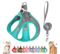 Stimulicat Cat Harness, Stimuli Cat Harness Design for Outdoor, Stimuli Cats Sling Escape Proof, Adjustable Soft Mesh Vest, Reflective Design, Allowing Pussy to Safe and Stress-Free (L,Gray-Green)