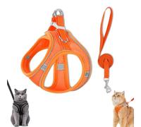 Stimulicat Cat Harness, Stimuli Cat Harness, Escape Proof Adjustable Soft Mesh Vest with Reflective Safety Strips, Pet Walking Vest Suitable for Most Pet Sizes (Orange,XXXS)