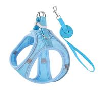 Stimulicat Ensemble harnais et laisse pour chat - Design stimulicat Explorer - Harnais pour chat d'extérieur - Gilet réglable en maille souple - Pas d'étouffement et de traction - Anti-fuite - Bleu
