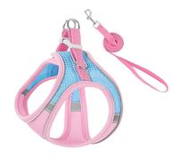 Stimulicat Ensemble harnais et laisse pour chat - Design stimulicat Explorer - Harnais réglable en maille souple - Pas d'étouffement et de traction - Anti-fuite - Bleu et rose - Taille XXS