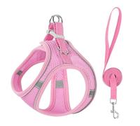 Stimulicat - Harnais pour chat - Gilet en maille anti-fugue amélioré avec bandes réfléchissantes, harnais de marche pour explorer l'extérieur (rose, taille M, 6 à 8 kg)