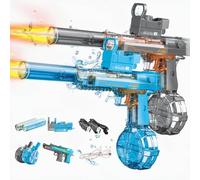StimuVariety Pistolet à Eau électrique pour Adultes Enfants, 2 Pack Pistolets à Eau automatiques avec Lumière LED, Jouets d'été pour Fête extérieure Piscine Plage pour Garçon Fille, Noir et Bleu