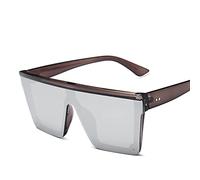STINA Lunettes de Soleil rétro à Dessus Plat Lunettes de Soleil dégradées à Ton carré Lunettes de Soleil Une pièce à Grand Cadre Lunettes de Soleil de Plage en Plein air