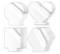 Stineng 20 Pièces Vierges en Acrylique de 2 mm pour Base en Plastique Moulé Feuille Acrylique Transparente Panneau Acrylique Signe Vierge 4 Formes Pièces de Rechange de Rechange