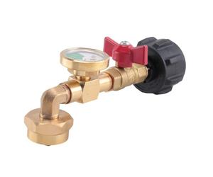 Stineng Adaptateur de recharge de propane avec valve et manomètre, remplissez les bouteilles de 1 livre dans un réservoir de 20 livres, design à 90 degrés, facile à utiliser