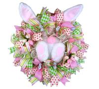 Stineng Couronne de Pâques - Décoration de Pâques - Couronne de porte avec oreilles de lapin - Couronne de - Décoration de Pâques