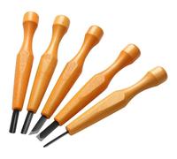 Stineng Ensemble de 5 Outils de Linogravure : Couteaux à Sculpter le Bois, Ciseau Plat, Gouge en V, Gouge Coudée, Outils de Sculpture Demi-Ronde