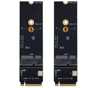 Stineng Lot de 2 adaptateurs de clé M.2 E sans fil vers M.2 M Key WiFi Bluetooth pour AX200 9260 Bcm94352Z Carte NVMe PCI Express SSD Port