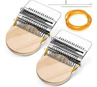 Stineng Lot de 2 petits métiers à tisser Speedweve - Type d'outils de tissage - Outil de tissage Speedweve - Mini outil amusant - Métier à tisser (14 crochets)