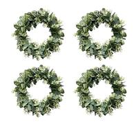 Stineng Lot de 4 couronnes d'eucalyptus - Couronne verte - Décoration de maison de campagne - Couronne verte d'été