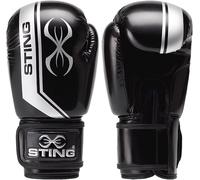 STING Armalite Gants de boxe, gants high-tech pour la boxe, MMA, Muay Thai et plus encore, gants de boxe durables pour homme et femme, équipement de boxe, noir/argent, 397 g