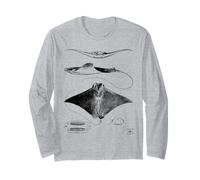 Stingray T-Shirt Anatomy | Requins raies Océanographie Vie Marine Manche Longue