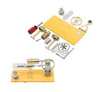 Stirling Kit de modèle de moteur qui fonctionne, à monter soi-même, type gamma, kit de générateur de moteur Stirling avec lumières LED, expérience scientifique et kit éducatif physique pour adultes